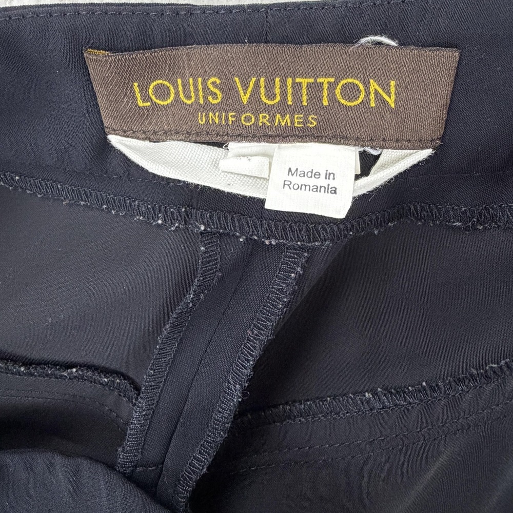 Louis Vuitton Dress Pants Womens 40 Black Straight Leg Polyester Uniform Work - Picture 4 of 11